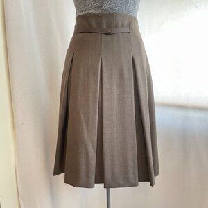 Fabiana Filippi brown Italian wool pleated skirt